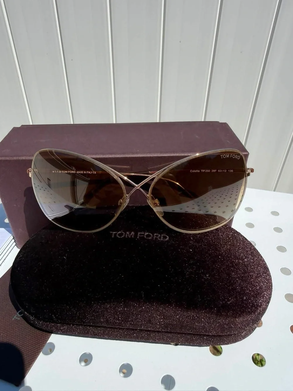 Tom Ford Women's Collette Brown Gradient Aviator Sunglasses NEW